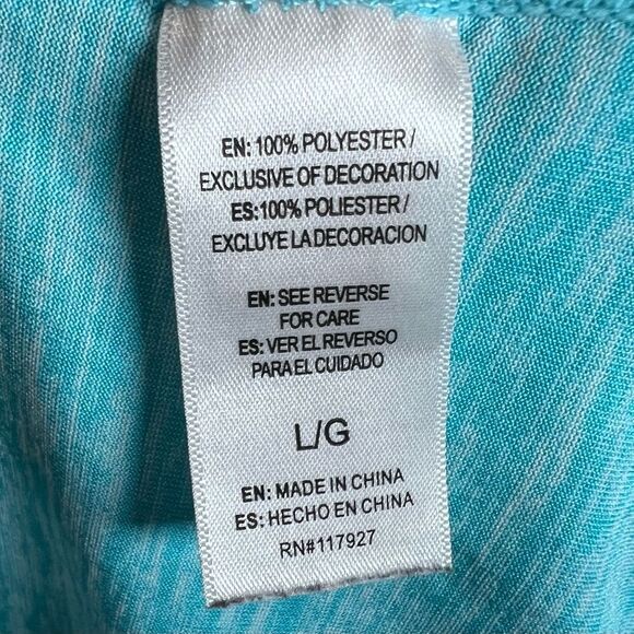 Reebok ice blue and gray color block split racerback logo active tank size large - Picture 7 of 7